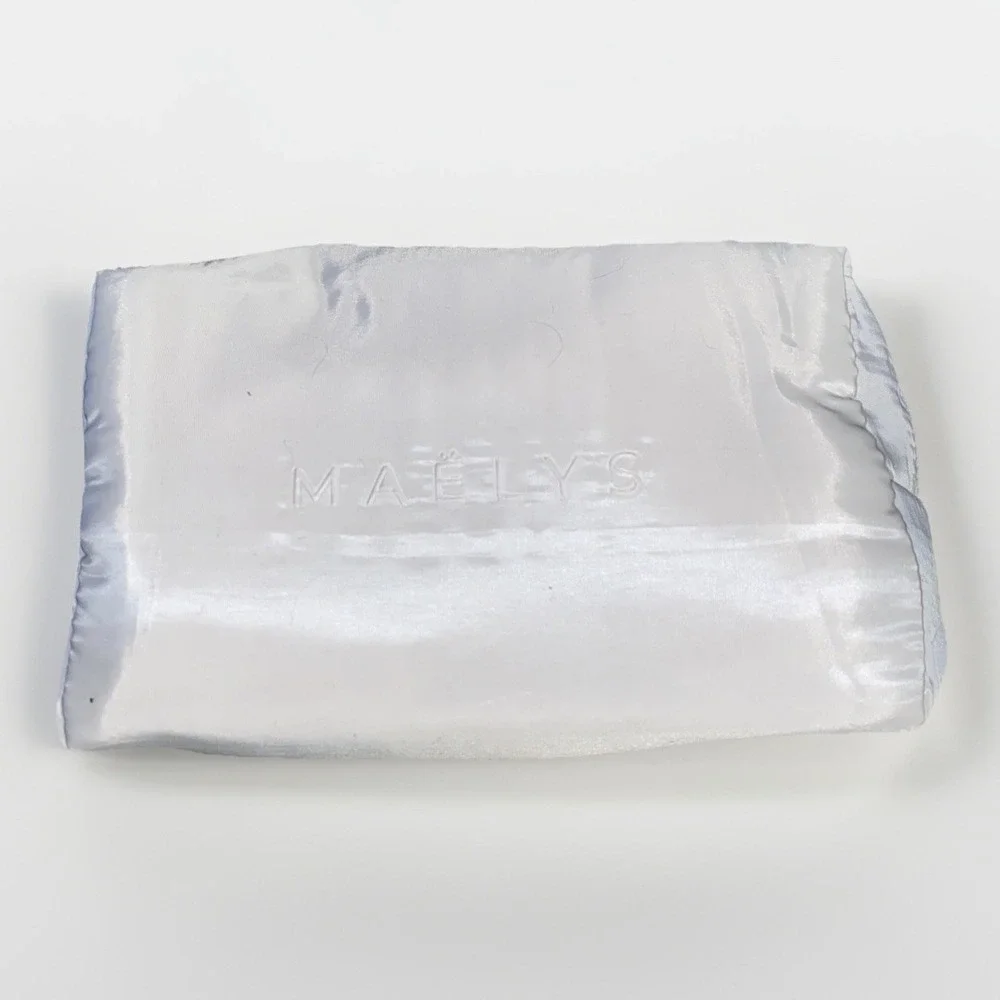 BRAND NEW Maelys Cosmetic Travel Bag Case White Pink Zipper Closure Makeup Pouch
